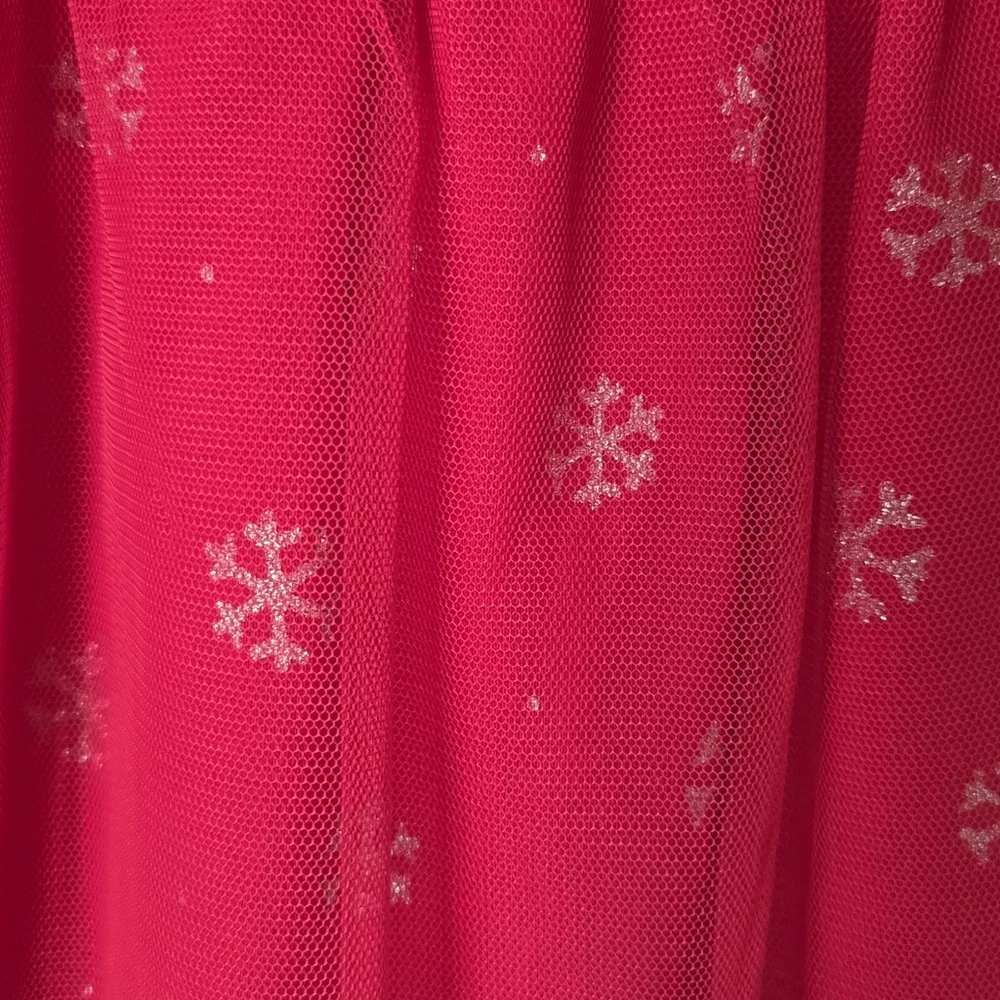 NWT Toddler Girl 2T Merry & Bright Christmas Dress Red Tulle Snowflakes
